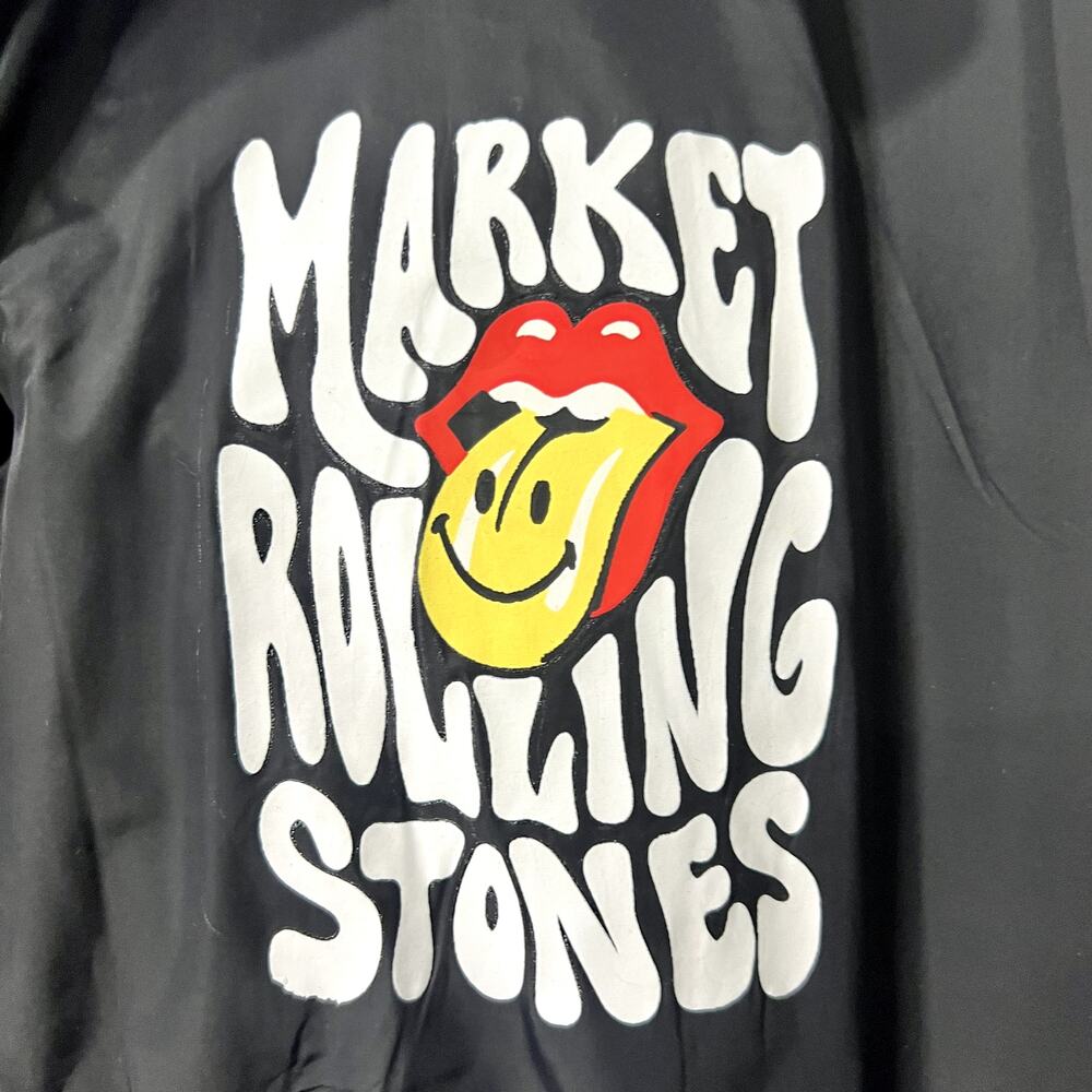 Rolling Stones x Smiley Market Black Lips Windbreaker Jacket size 2X NEW Tags - Picture 13 of 16